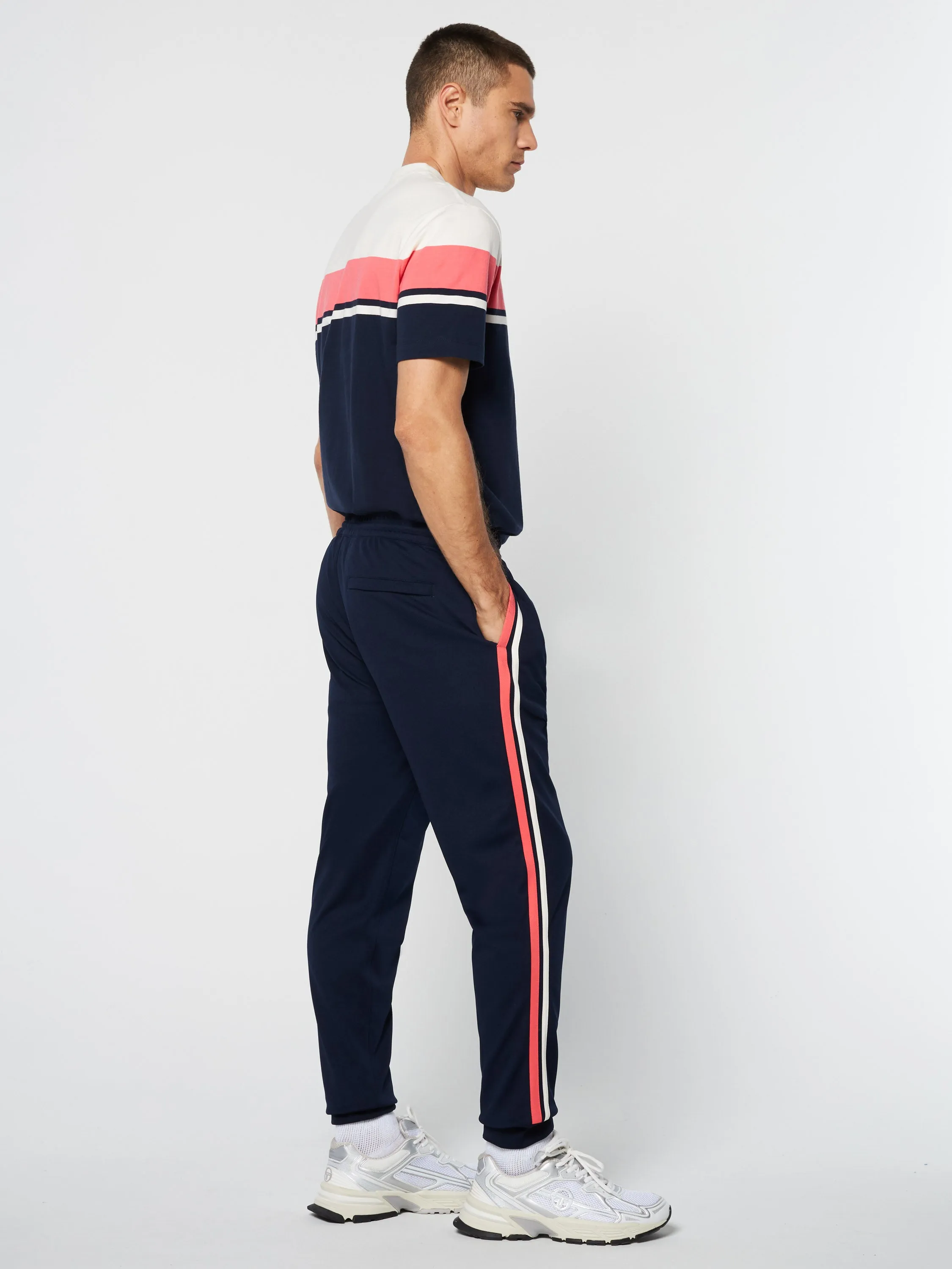 Damarindo Track Pant Archivio- Gardenia/ Maritime Blue