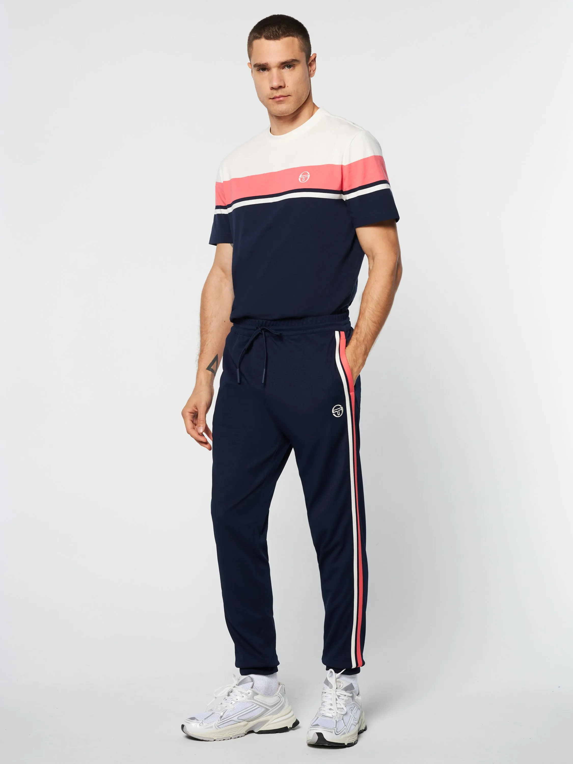 Damarindo Track Pant Archivio- Gardenia/ Maritime Blue