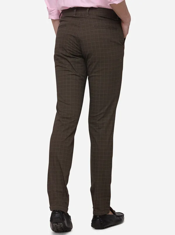 Dark Olive Super Slim Fit Solid Casual Trouser | Greenfibre