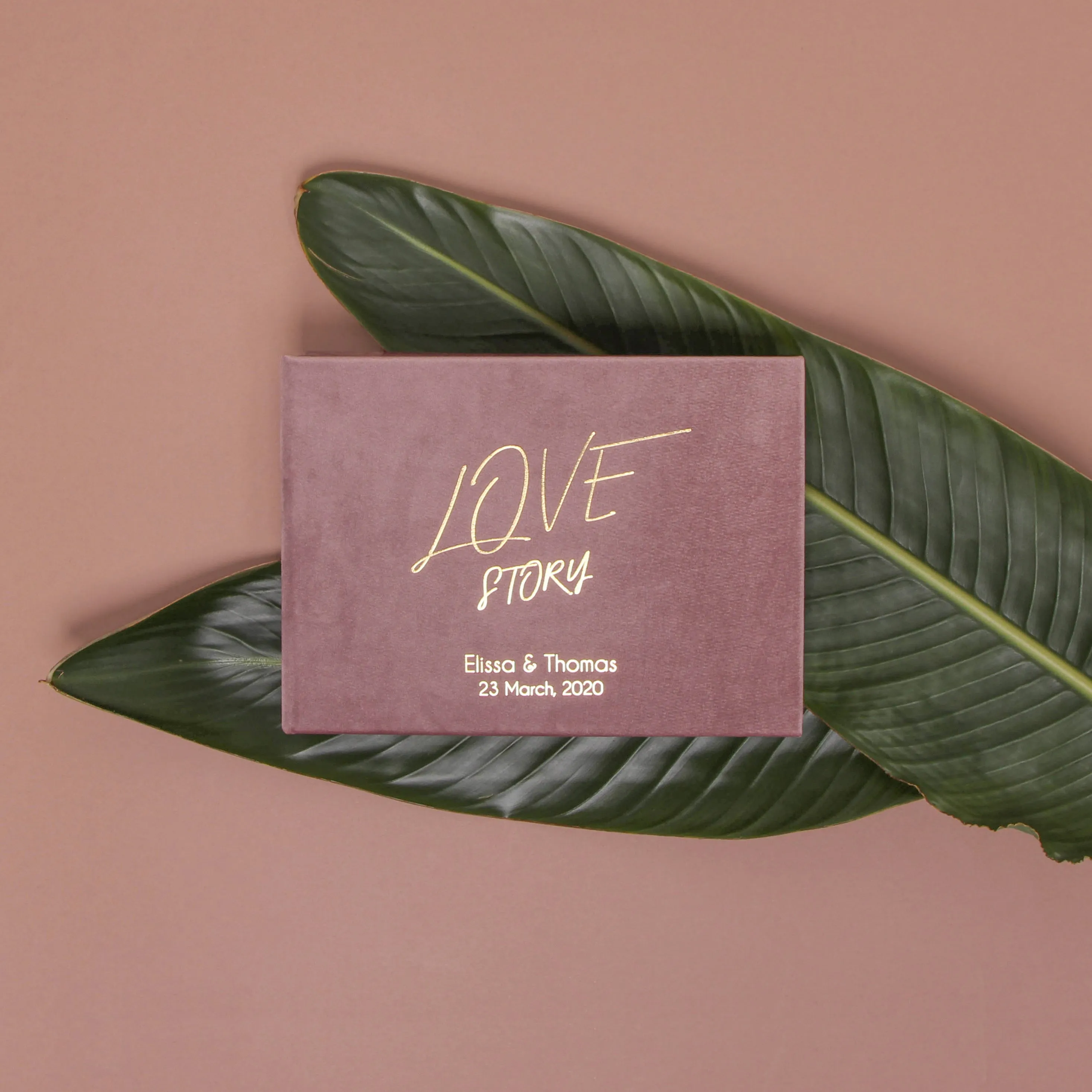 Dusty Plum Velour   Real Gold | Guest Book