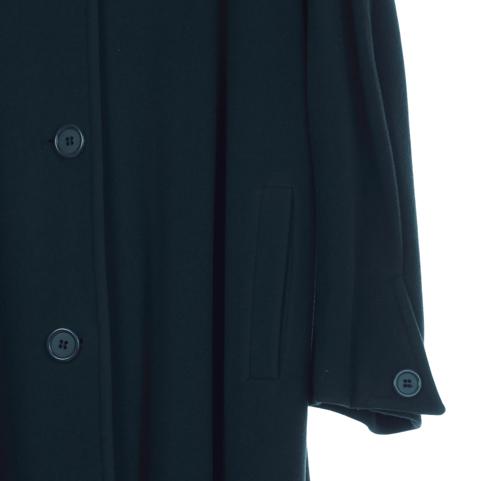 Feminella Cashmere Wool Blend Long Sleeved Bottle Green Long Coat UK size 18