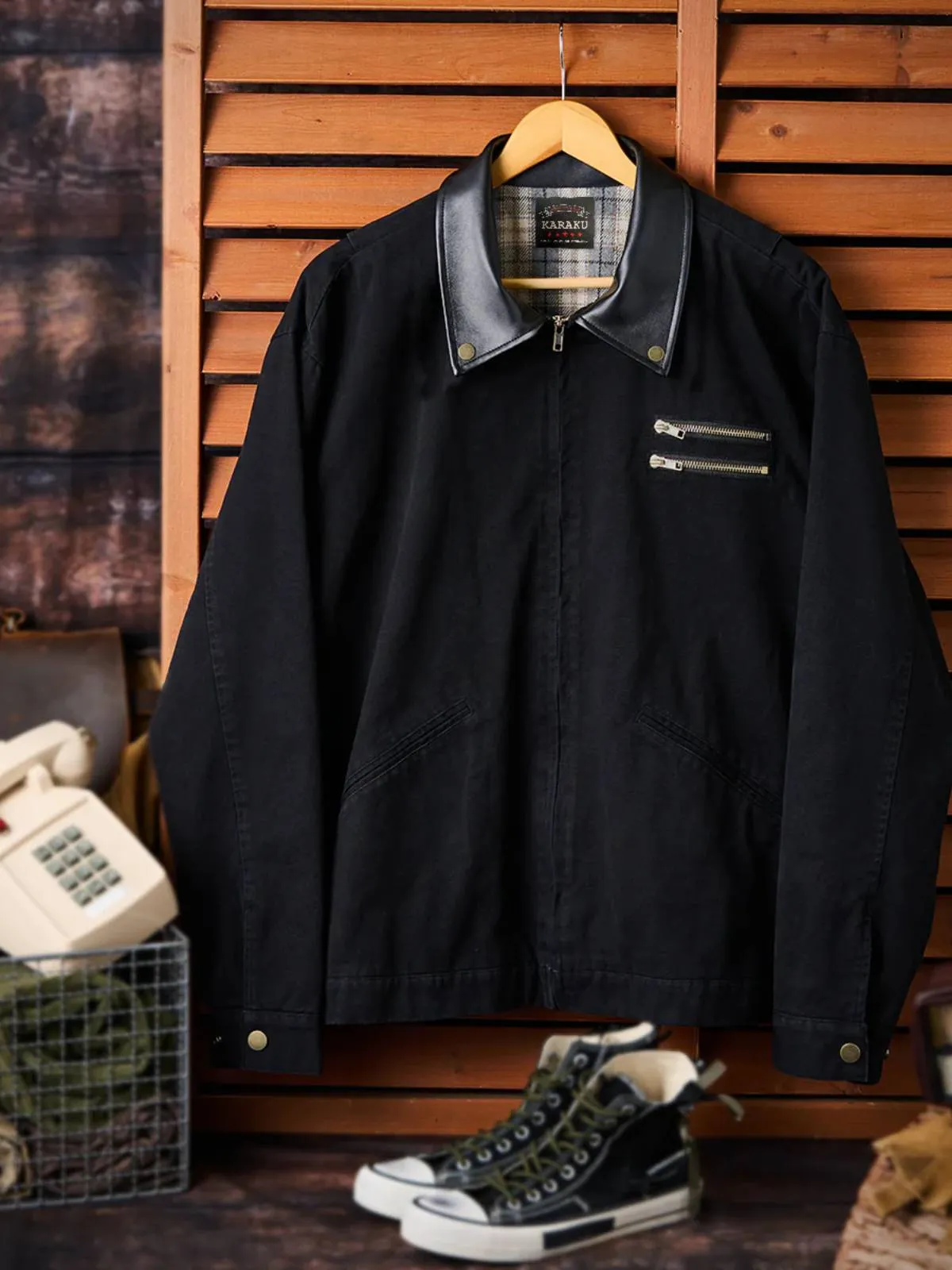 Fleece-Lined Checkered Detroit Work Jacket