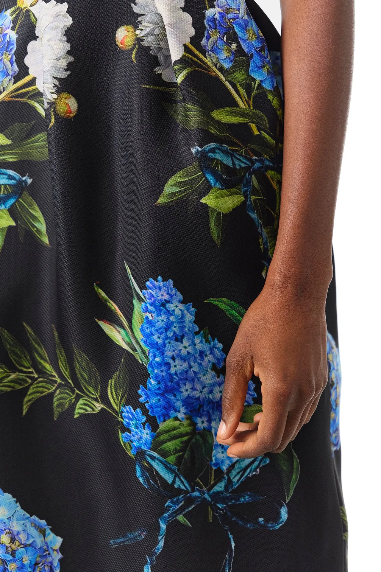 Floral Draped Midi Skirt