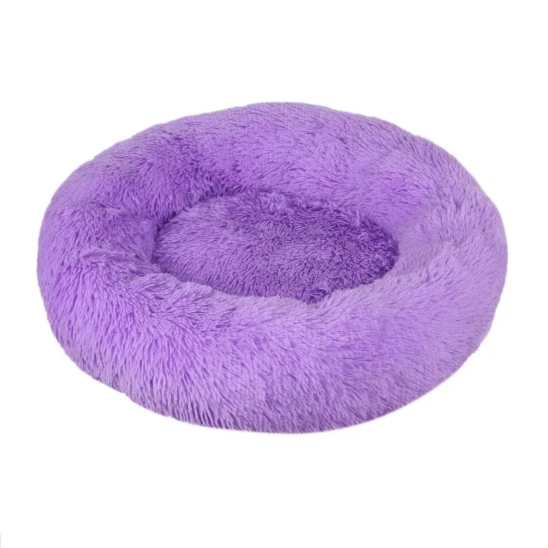 Fluffy Cat Bed Soft Comfortable Round Pet Nest Cat Supplies