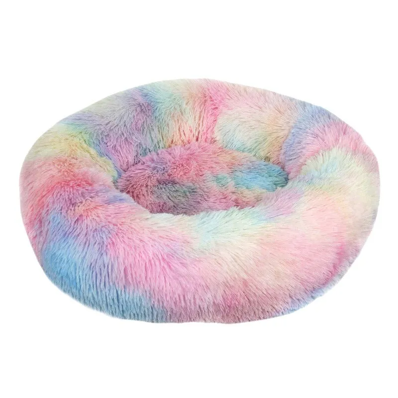 Fluffy Cat Bed Soft Comfortable Round Pet Nest Cat Supplies