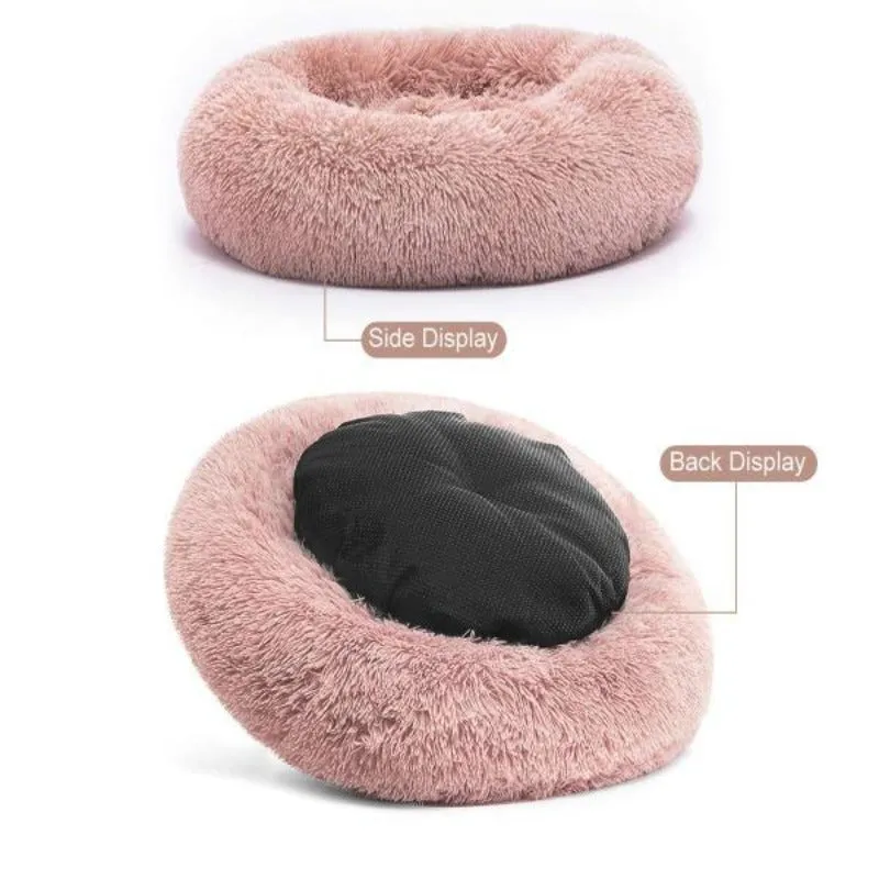 Fluffy Cat Bed Soft Comfortable Round Pet Nest Cat Supplies