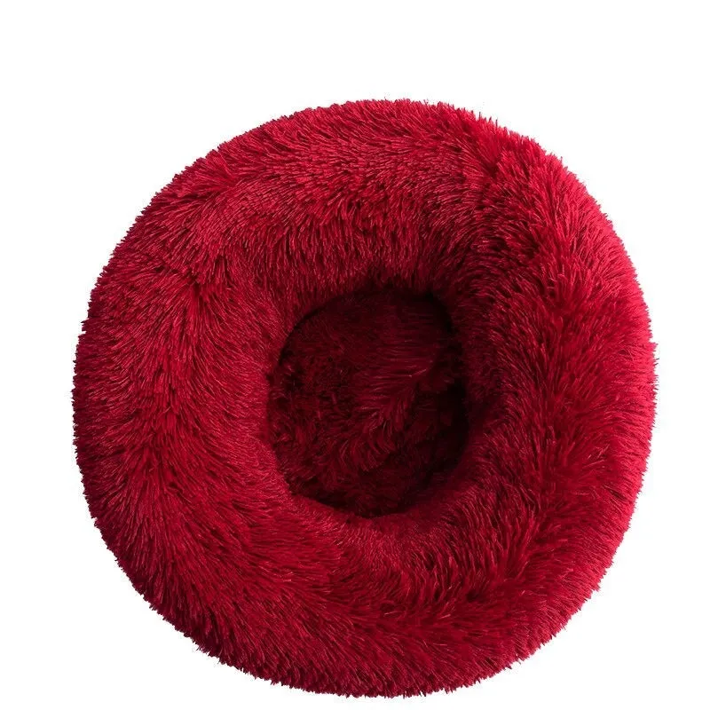 Fluffy Cat Bed Soft Comfortable Round Pet Nest Cat Supplies