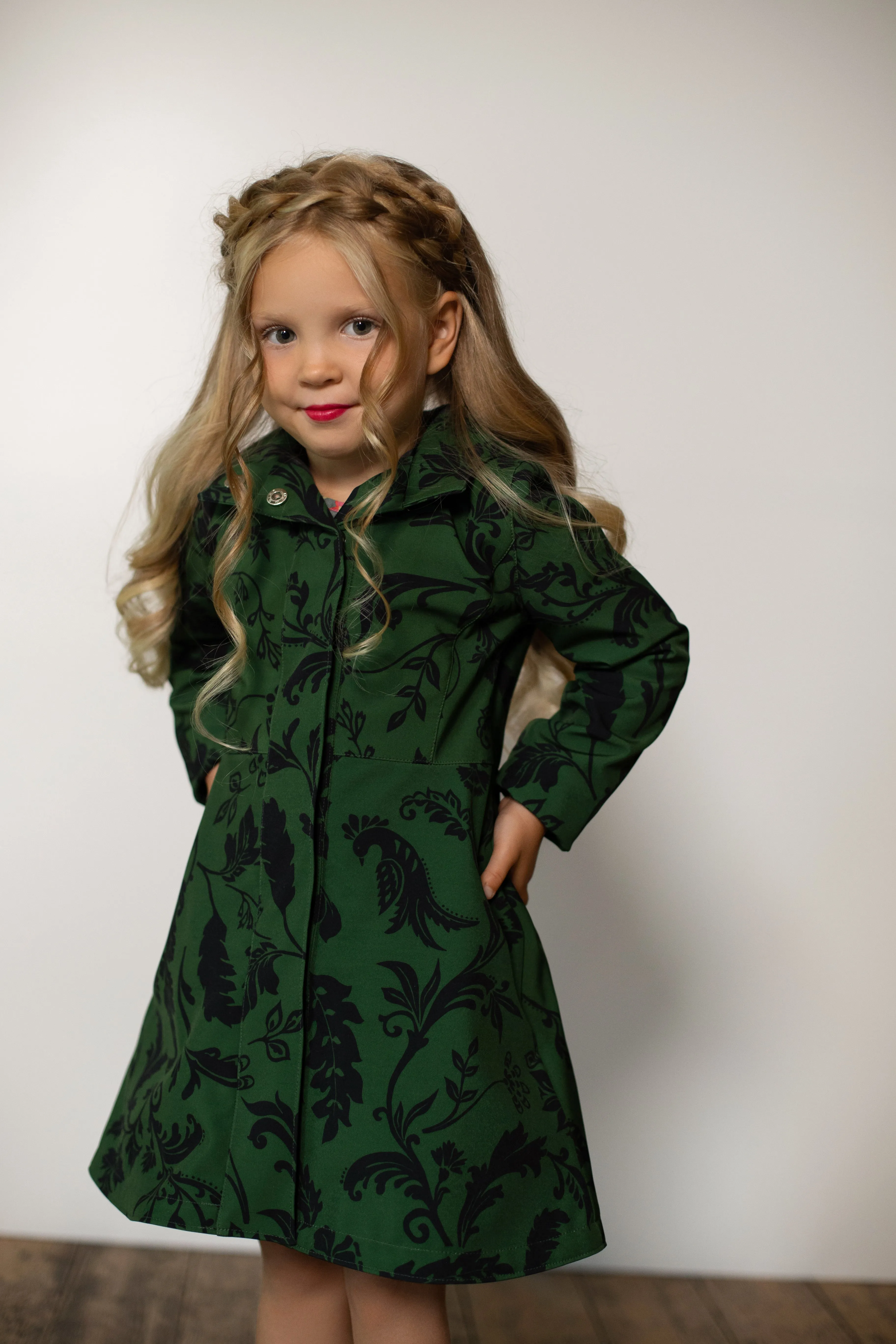 Forest Green Coat for Girls | 'Forest Flower'