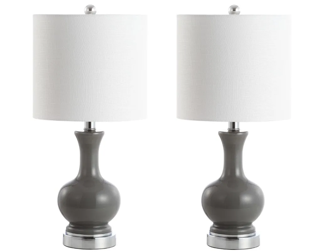 Foxglove 22" Glass/Metal LED Table Lamp, Set of 2