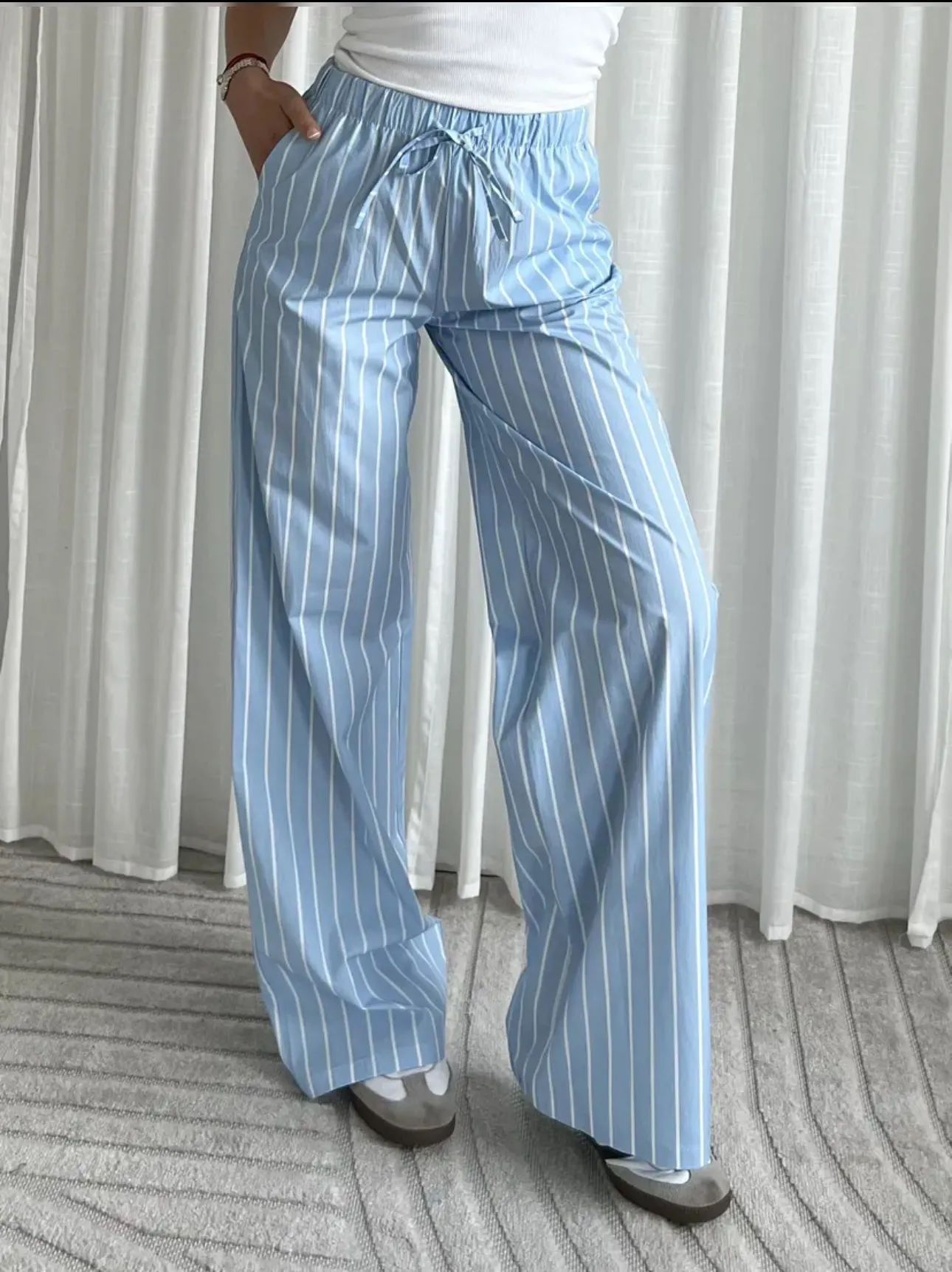 Fran Blue Stripe Trousers