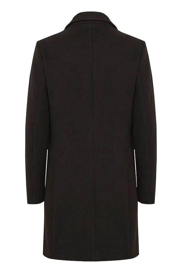 Fransa Short Black Wool Coat