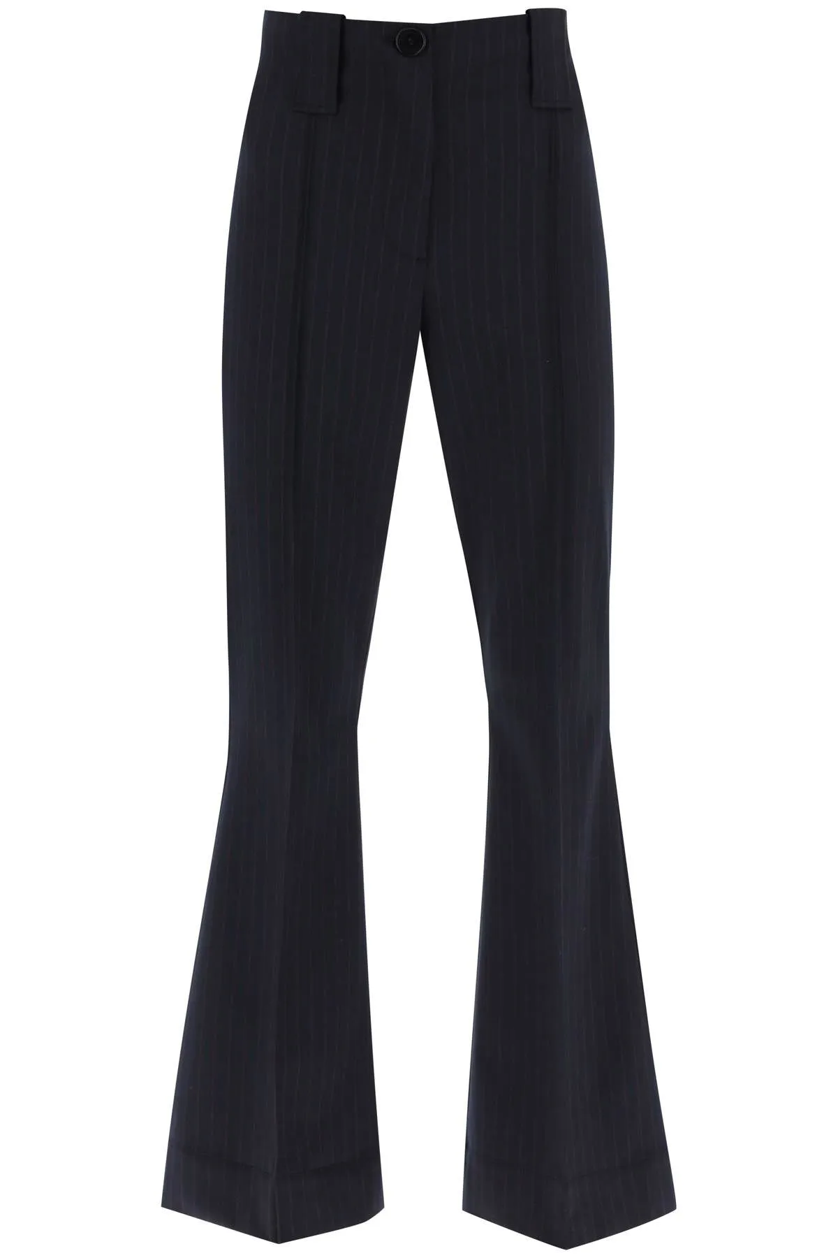 Ganni stretch pinstriped pants