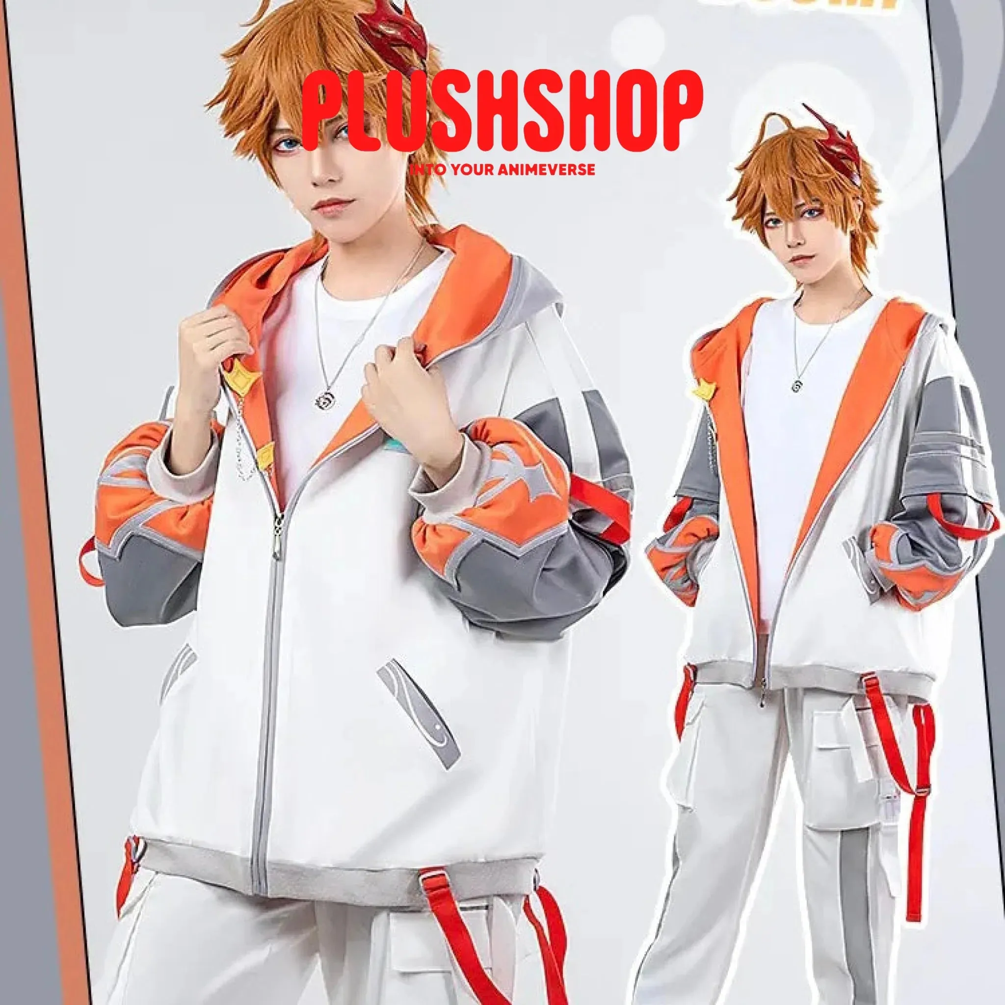 Genshin Impact Tartaglia&Zhongli Theme Costume Cosplay Casual Wearing Outfit Coat