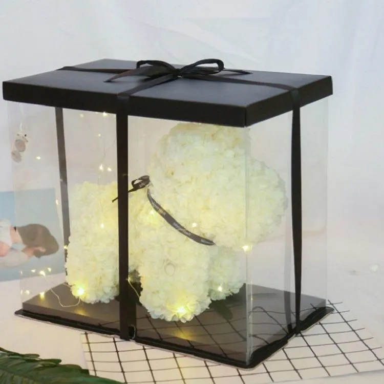 Gorgeous White Rose Puppy with LED Light and Gift Box - 40cm