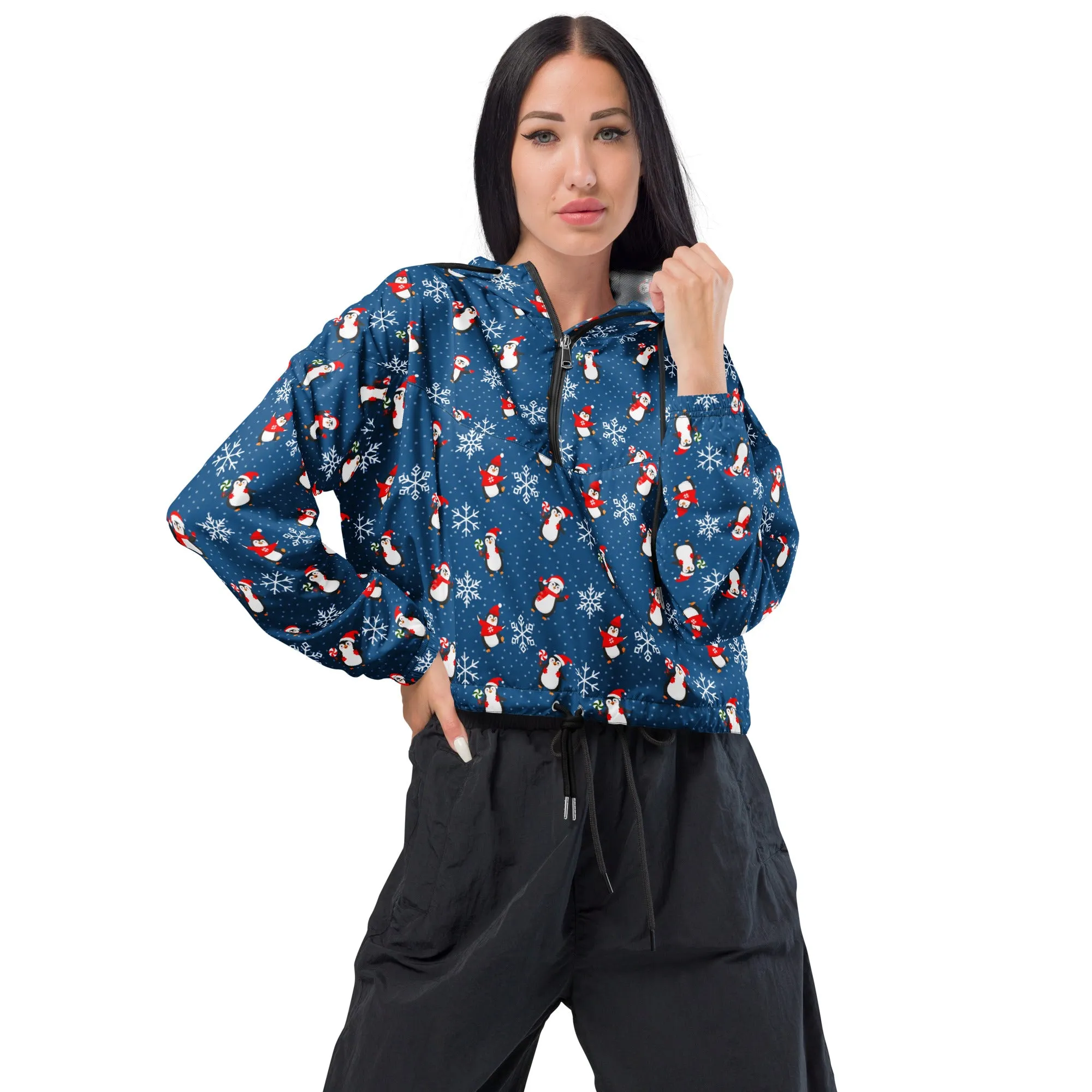 Happy Holidays Women’s cropped windbreaker