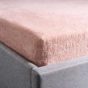 Hibernate Cosy Collection Super Soft Teddy Fleece Fitted Sheet - Rose Pink