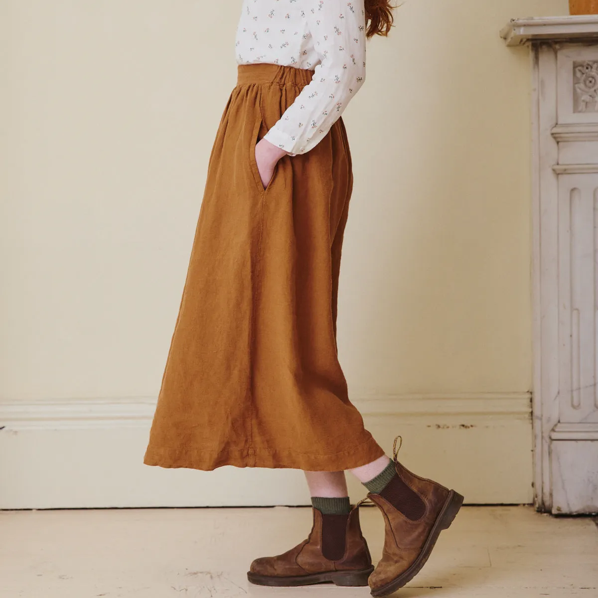 High Waisted Linen Skirt - Sienna