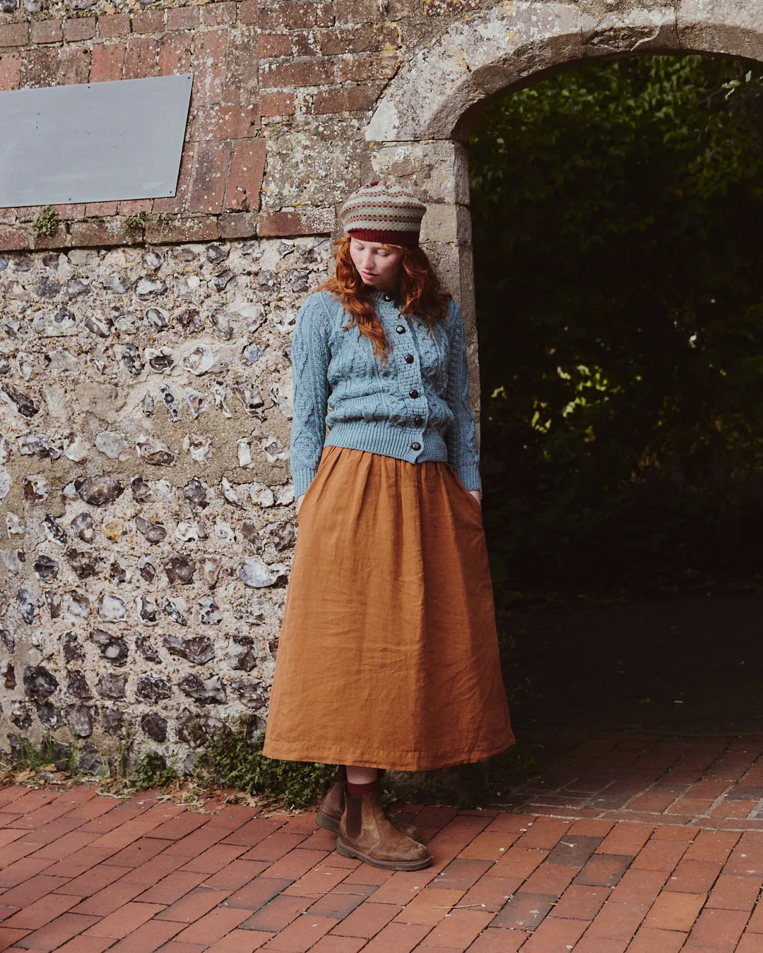 High Waisted Linen Skirt - Sienna