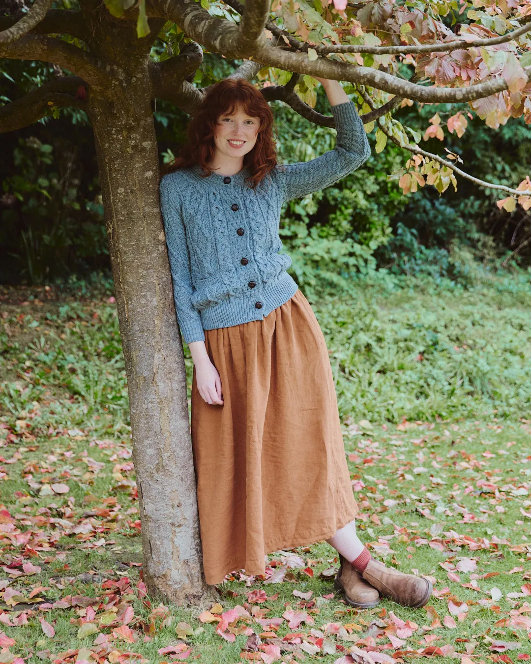 High Waisted Linen Skirt - Sienna