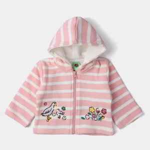 Infant Girls Fleece Jacket Bird-White