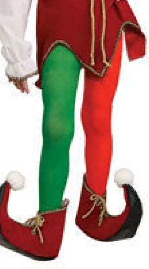 Kids Red and Green Elf Tights