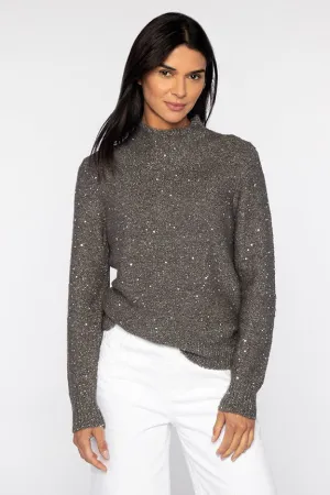 KINROSS CASHMERE - SEQUIN FUNNEL NECK SWEATER