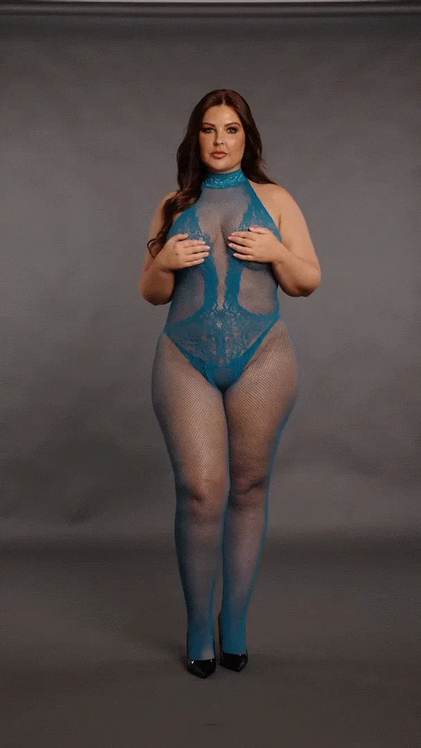 Le Desir Fishnet and Lace Bodystocking Queen Sizes - All Colors