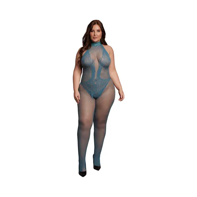 Le Desir Fishnet and Lace Bodystocking Queen Sizes - All Colors