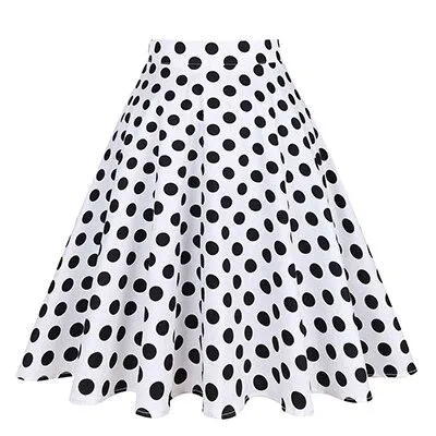 Leopard Print High Waist Skirt Pleated Women Flared Runway Midi Skirt Fashion Cotton Swing Rockabilly Party Skirts Gothic