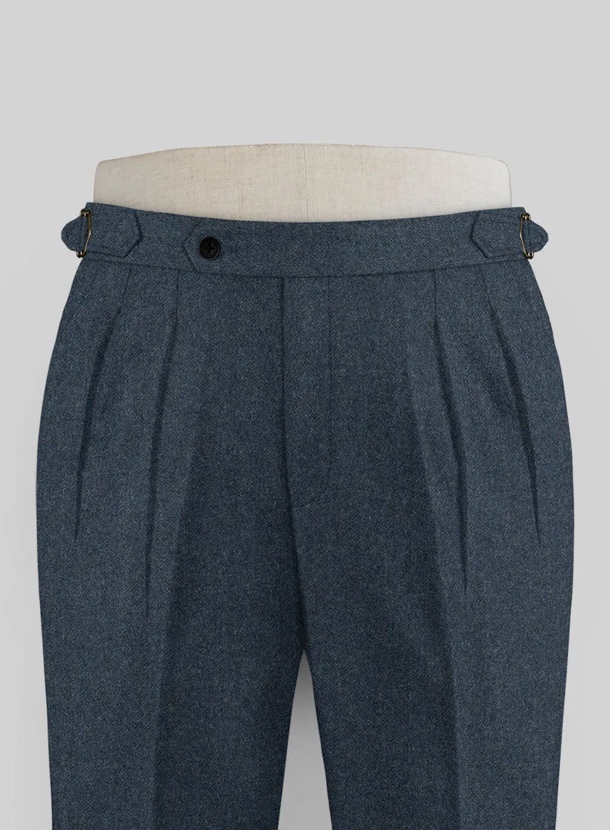 Light Weight Bond Blue Highland Tweed Trousers