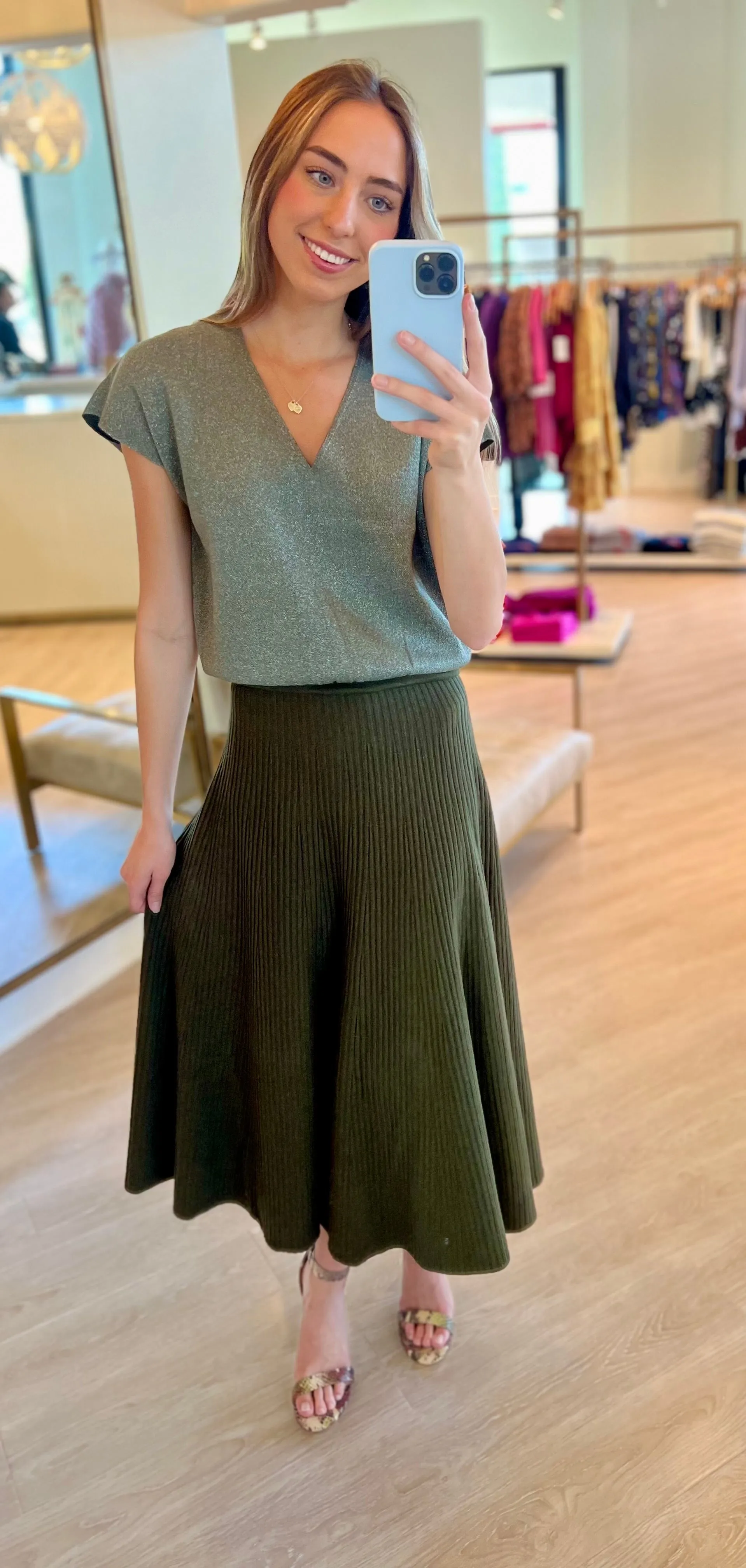 Lipa2757 Sweater Skirt - Green