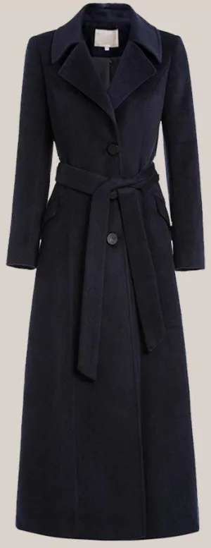 Long Single-Breasted Wool Coat