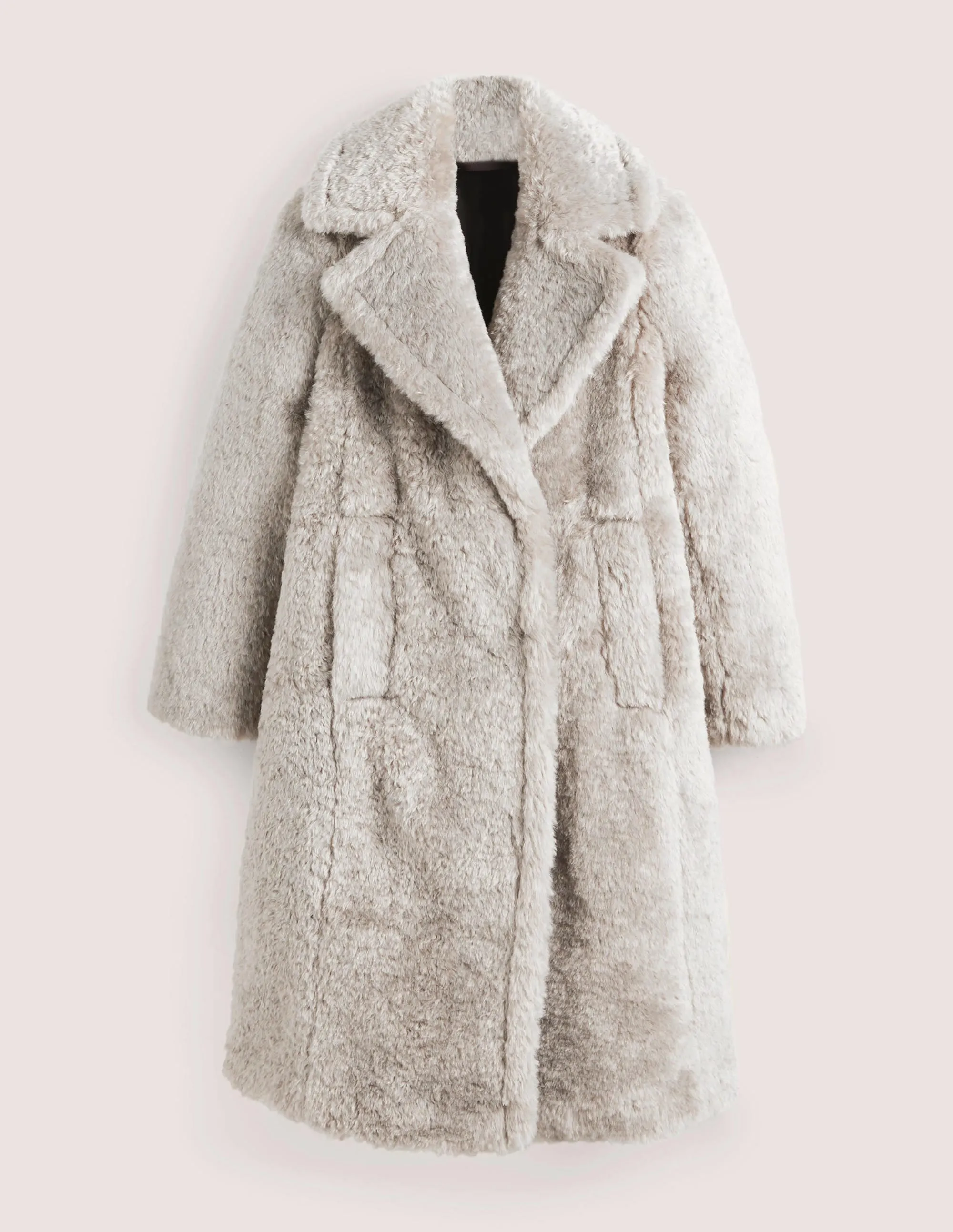 Longline Teddy Coat-Charcoal