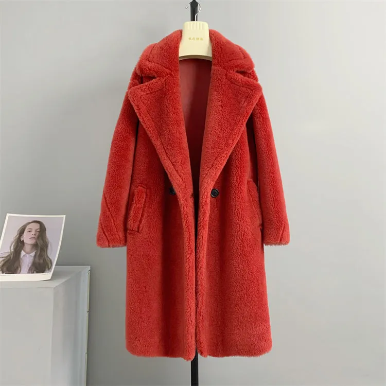 Luxury Teddy genuine wool sheepskin Luxury Coat - Stay Warm and Stylish in this Ethically Produced Fur Coat couple goals