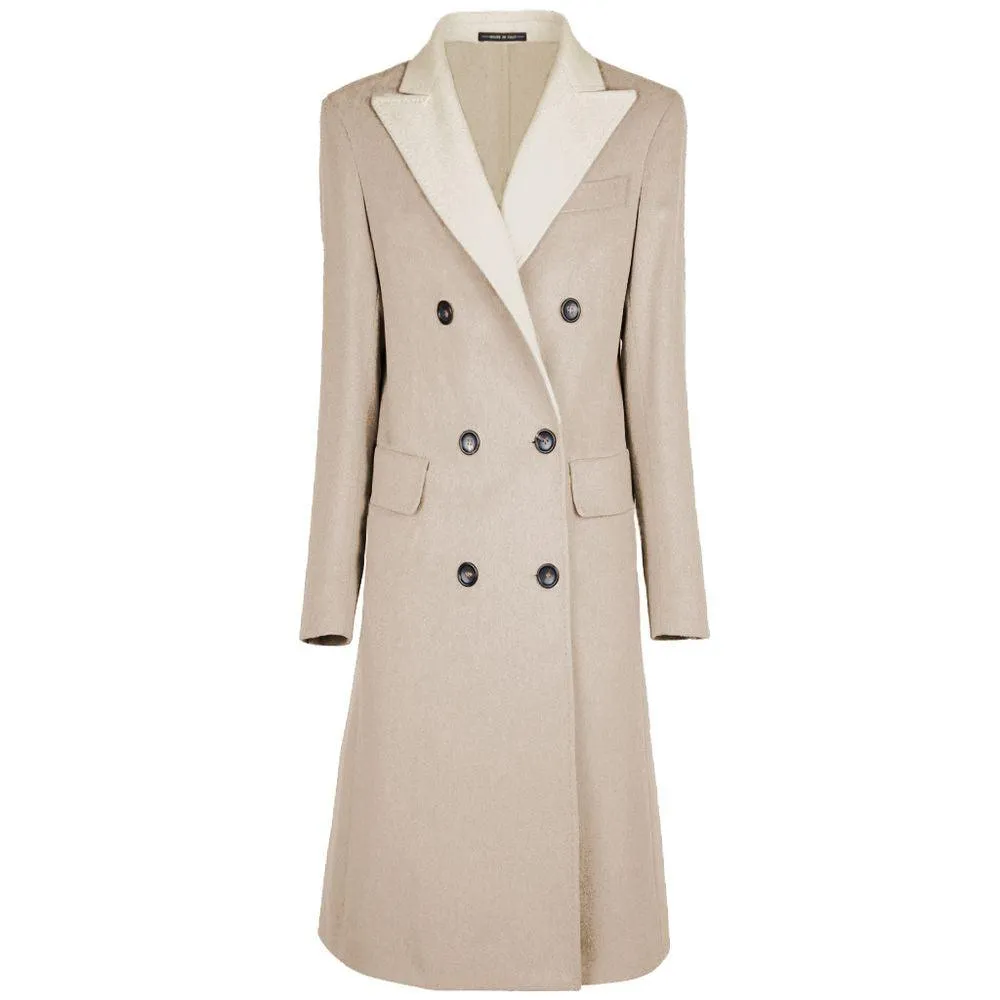 Made in Italy Beige Wool Vergine Jackets & Coat