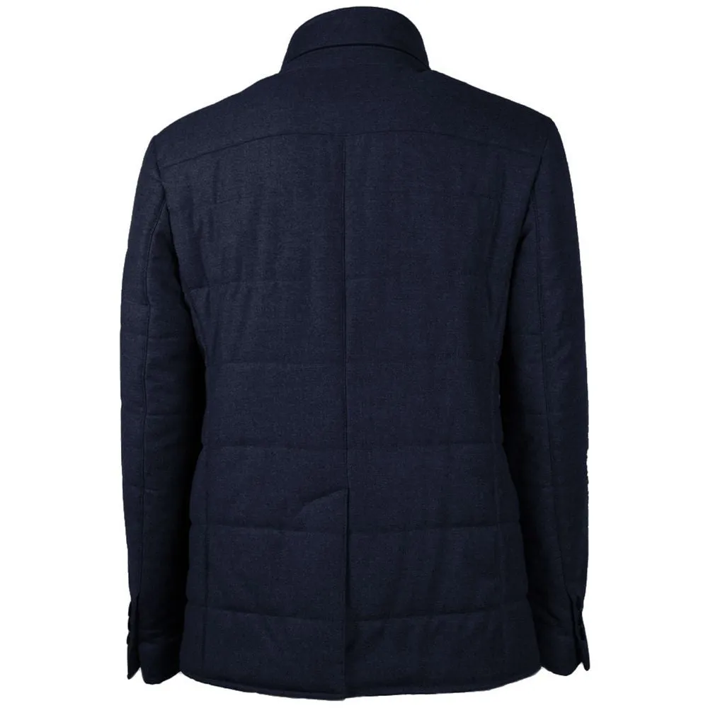 Made in Italy Blue Wool Men Coat