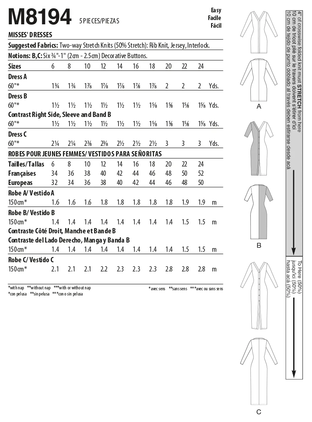 McCall's Pattern M8194 Misses' Dresses