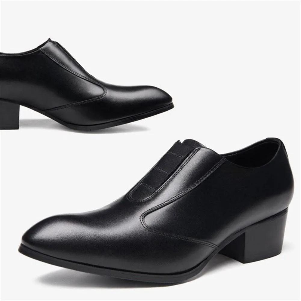 Men Pointed Toe Low Top Oxford Shoes