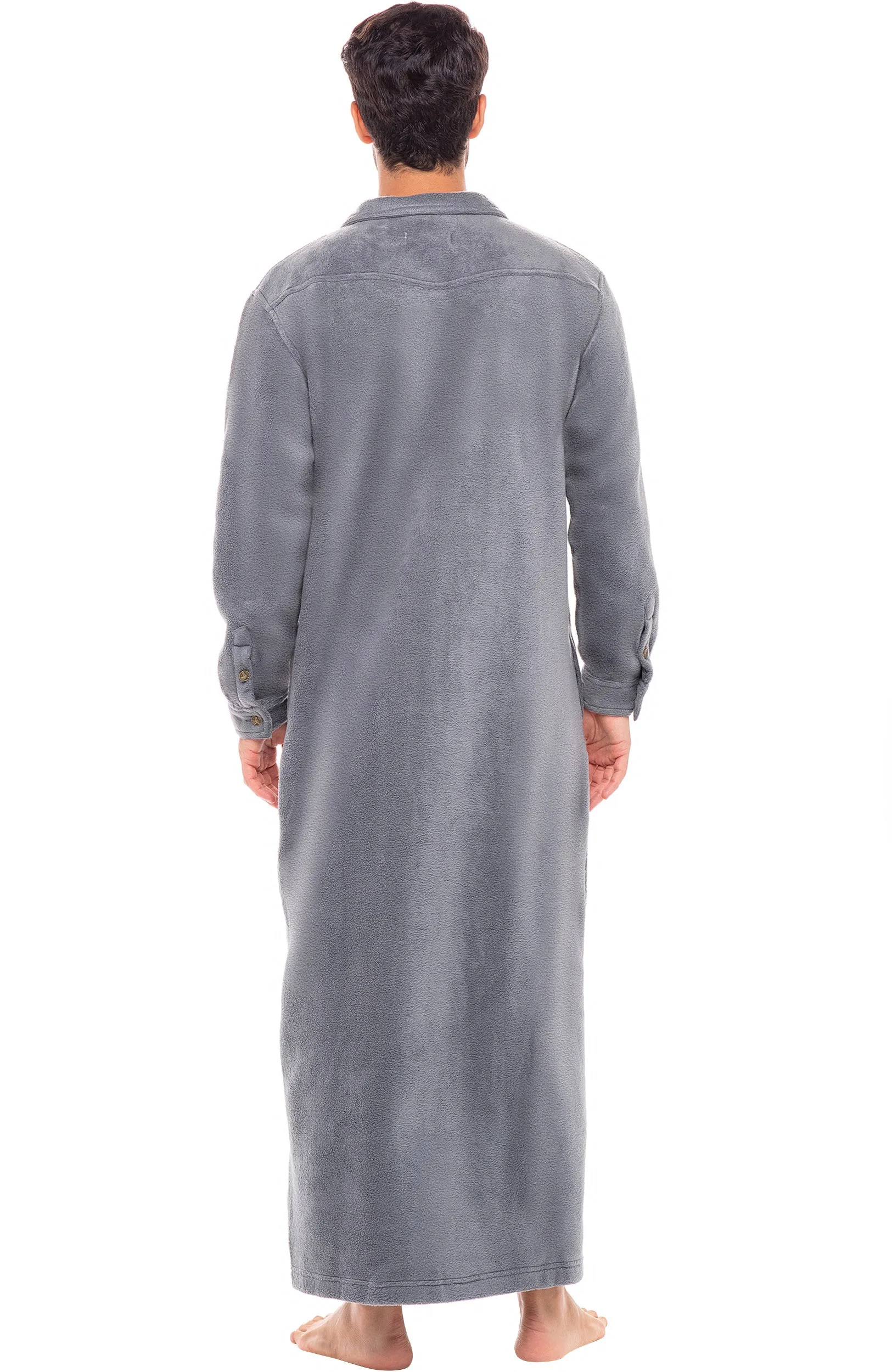 Men's Country Western Wrangler style Long Duster Robe, Anti Pill Fleece