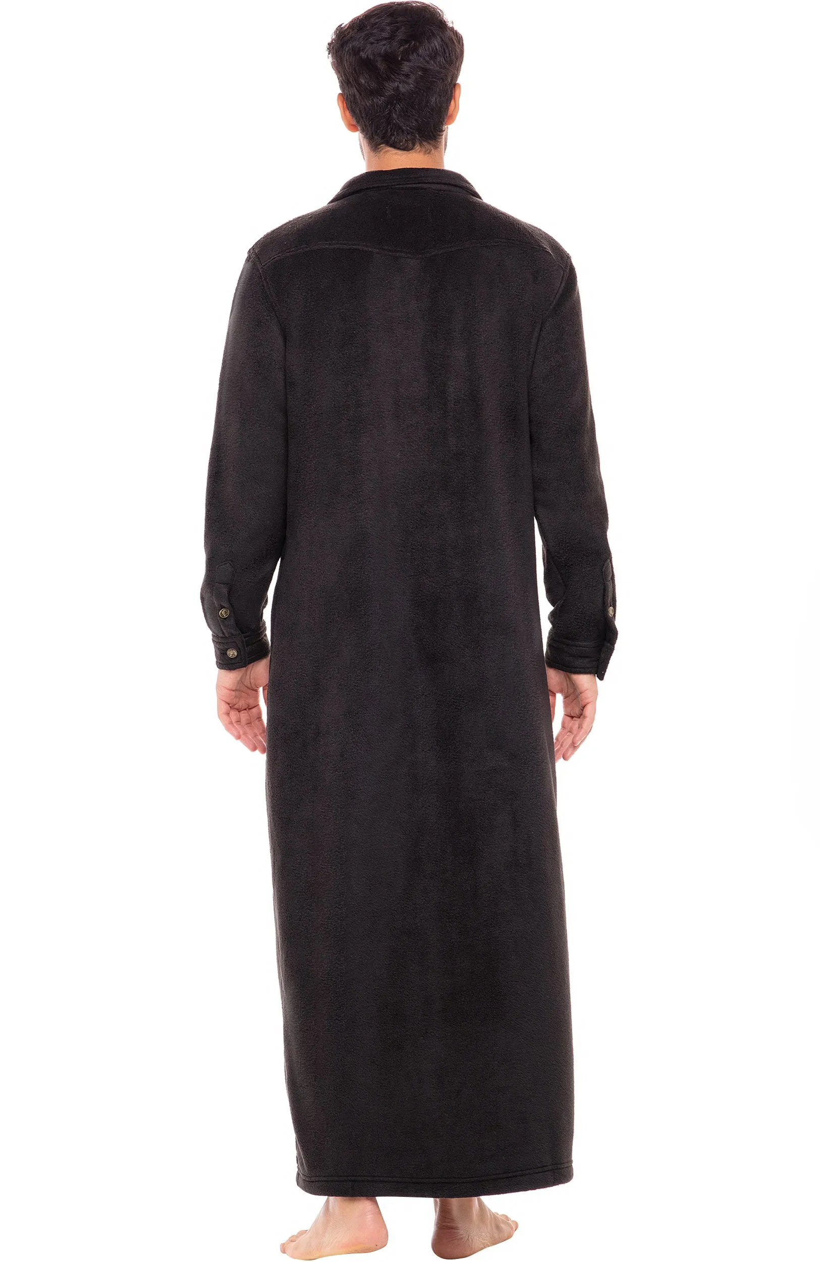 Men's Country Western Wrangler style Long Duster Robe, Anti Pill Fleece