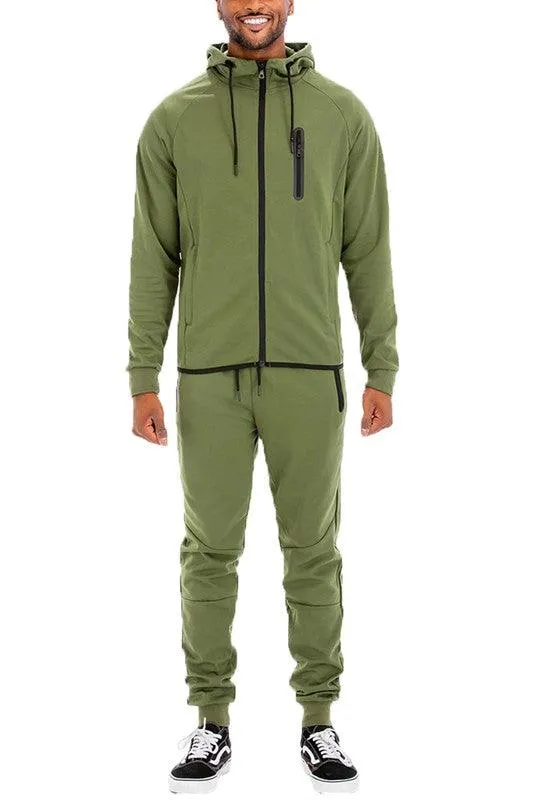 Mens Full Zipper Front Sweatpants and Jacket Outfit