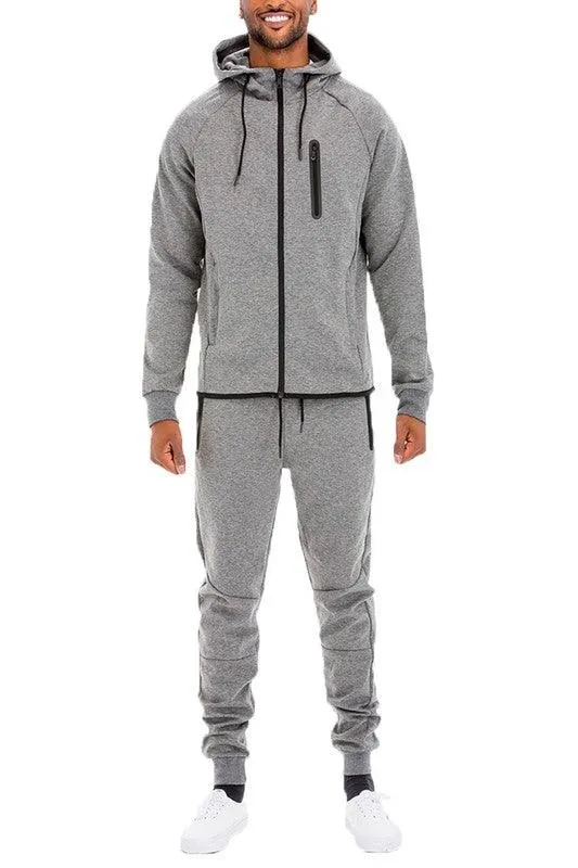 Mens Full Zipper Front Sweatpants and Jacket Outfit