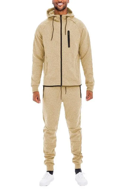 Mens Full Zipper Front Sweatpants and Jacket Outfit