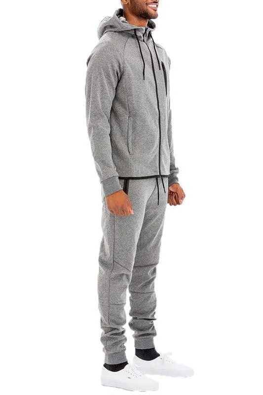 Mens Full Zipper Front Sweatpants and Jacket Outfit