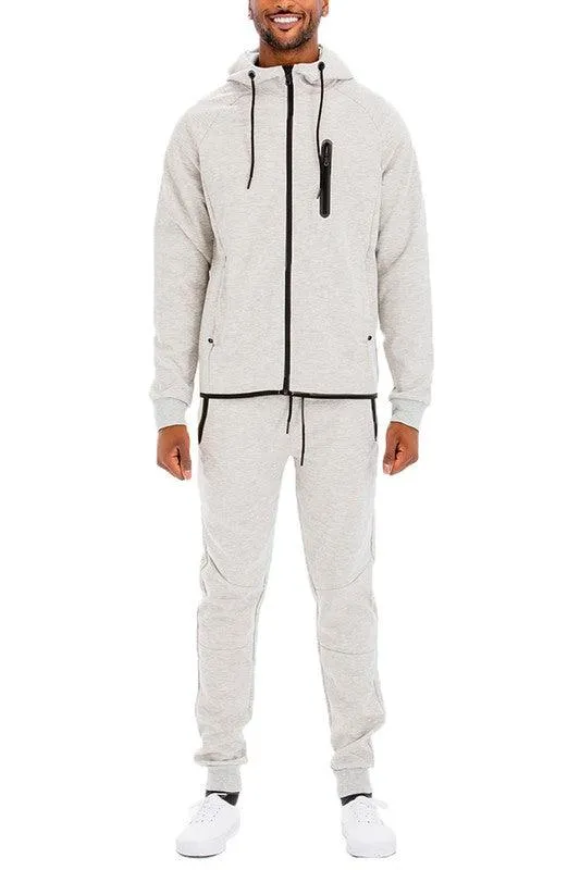 Mens Full Zipper Front Sweatpants and Jacket Outfit