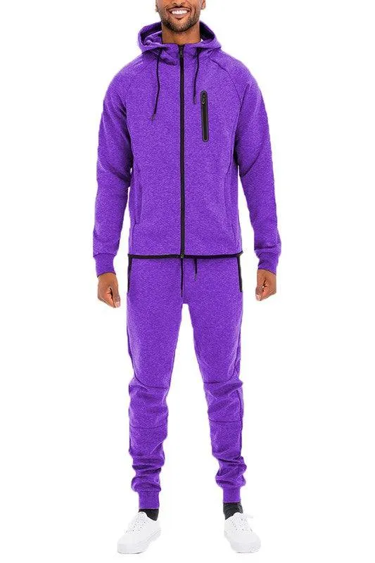 Mens Full Zipper Front Sweatpants and Jacket Outfit