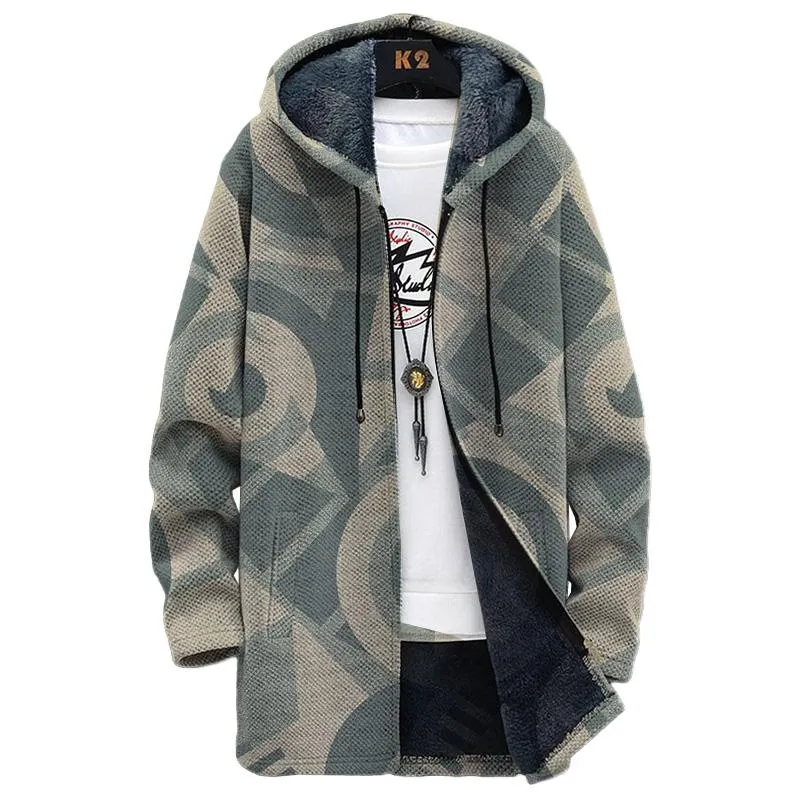 MEN'S PRINTED HOODED FLEECE JACKET 18564585YM