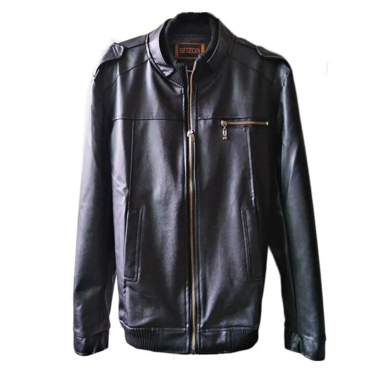 Mens PU Leather Jacket Fashion Coats for Male Business Wear Clothing