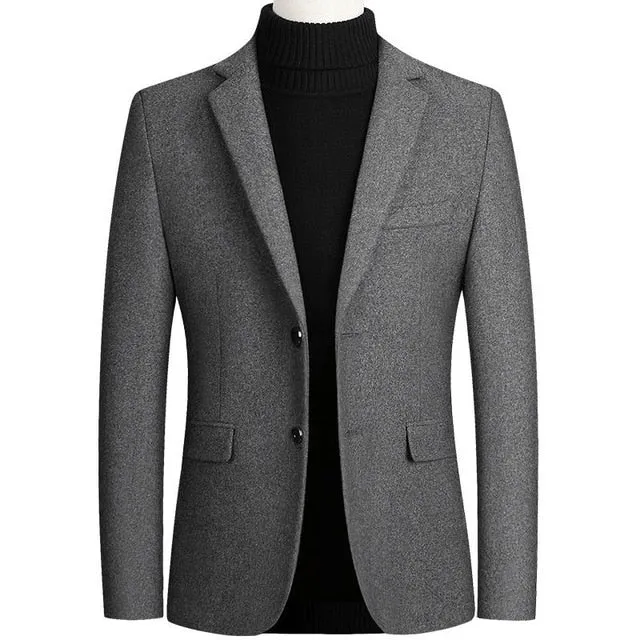 Men's Wool Suit Coat Wool Blends Casual Blazers