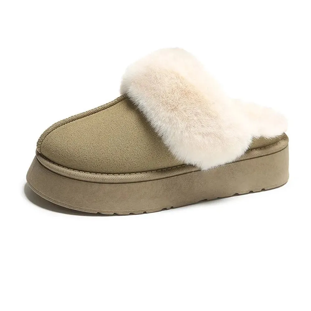 Merendy Yasahby Round Toe Slip-on Faux Fur slippers